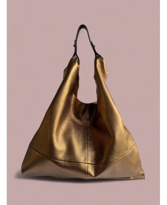 Helena Hobo Bag bronze metallic leather